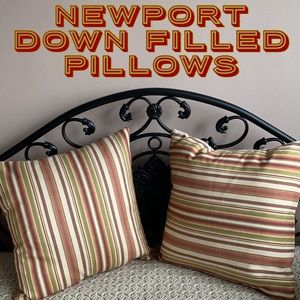 Two Newport Down Pillows EUC